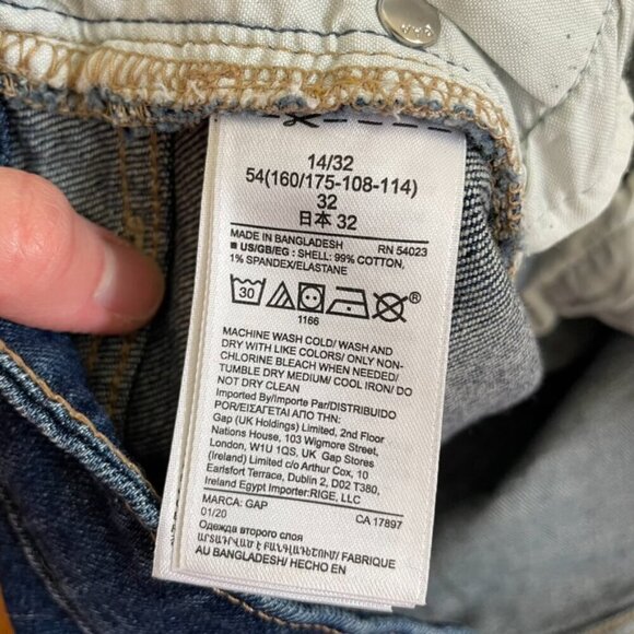 GAP DENIM 9" Denim Bermuda Shorts Dark Wash Indigo Blue Jean Shorts 14 / 32 32" - Picture 9 of 16